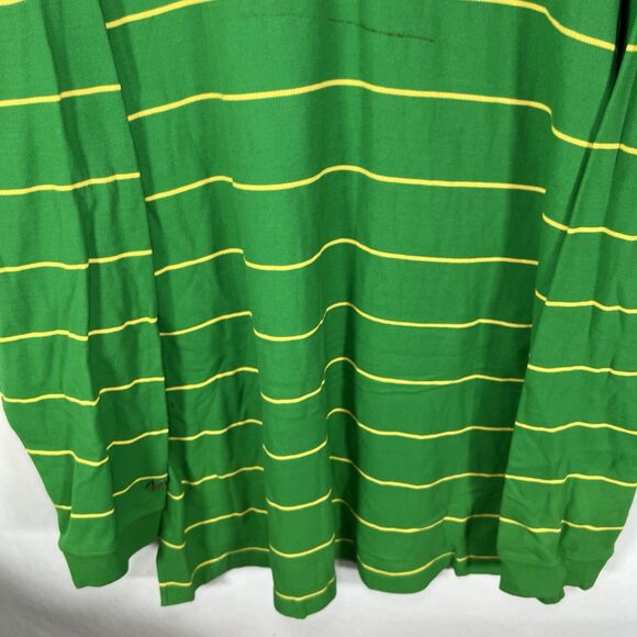 Coogi Long Sleeve Polo Shirt Mens Size 4XL Green Yellow Striped Embroidered VTG - Picture 15 of 16